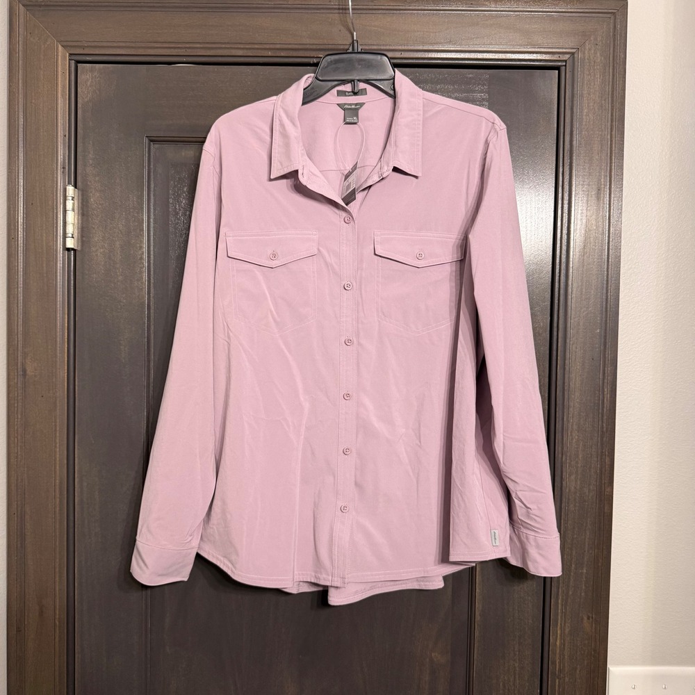 Eddie Bauer Departure 2.0 Shirt Womens XL Dusty Iris Purple Long Sleeve Stretch